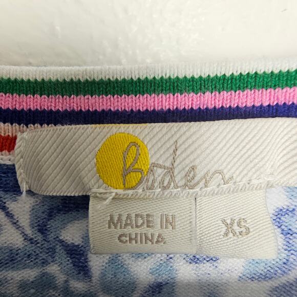 Boden Womens Dawn Sky Floret Bloom Sweater Sz XS Whimsical Cottagecore Crewneck - Picture 7 of 9